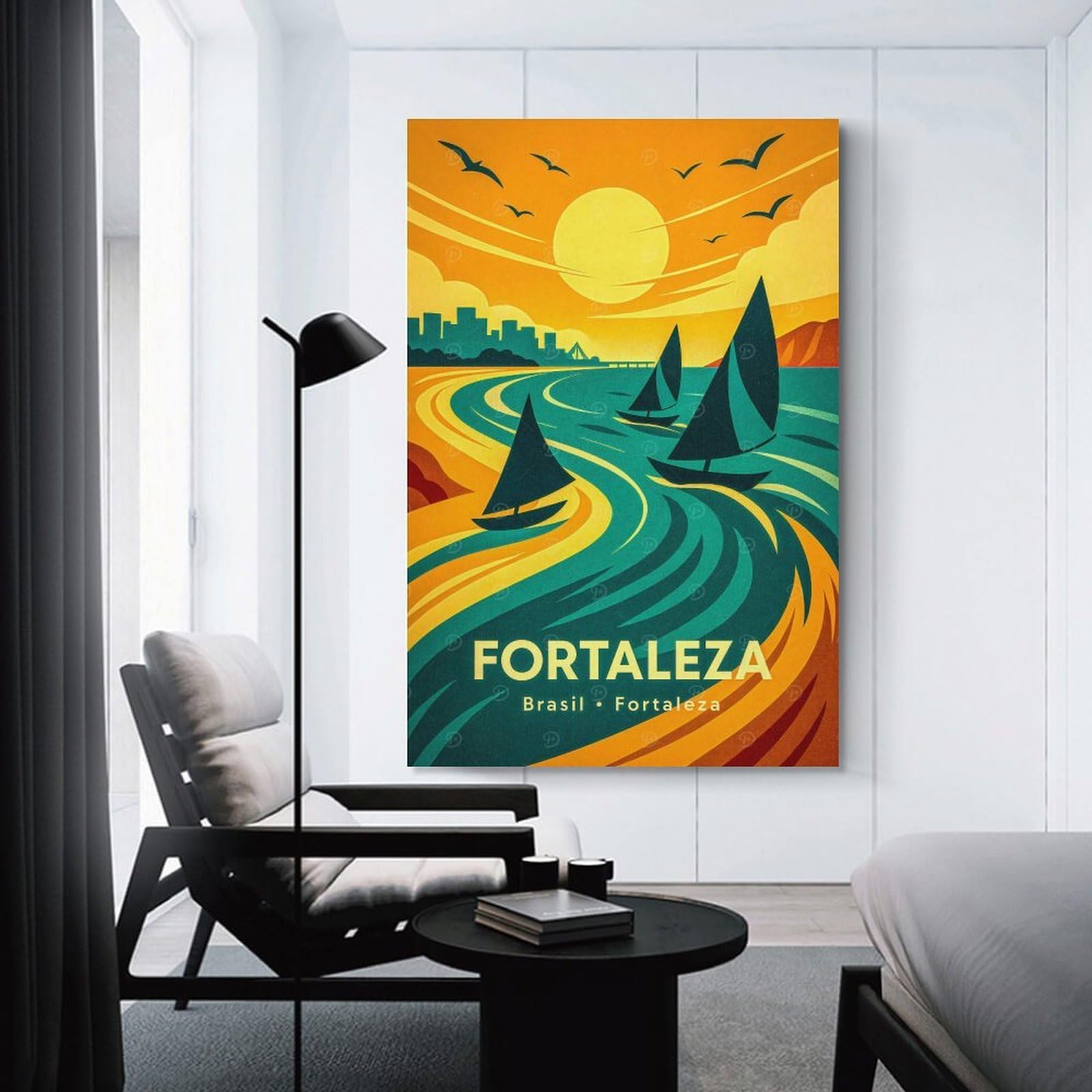 Junmoney Room Decor Wall Art Fortaleza Brazil Travel, 12x18inch(30x45cm), for Home Lounge, Bedroom Or Reading Nook, Eye Catching Artwork for Blank Walls