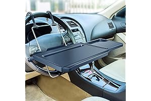 2 in 1 Car Steering Wheel Desk, Premium Quality-upgraded Steering Wheel Laptop...
