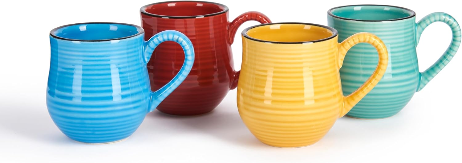 La Cafetière Mysa Brights Espresso Mugs, Set of 4, Ceramic, Blue (LCBRESPRESS4PC)