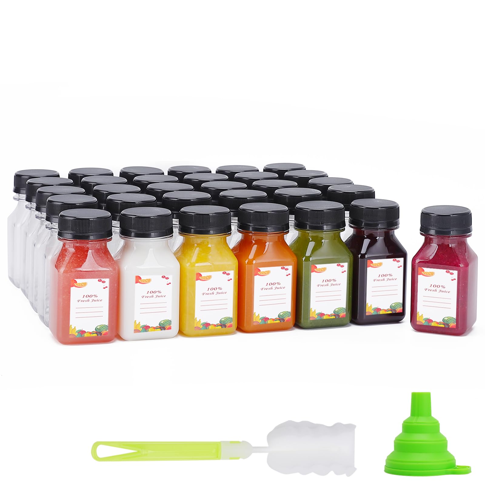 Lot De 5 Bouteilles En Plastique De 250 Ml Avec Couvercles Noirs