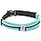 Slim Running Belt for Women and Men, Waterproof Phone Holder for Running, Reflective 2-Pocket Waist Pack for Storing Runners Essentials Safely, Runners Fanny Pack, Money Belt (Pool Blue Light)