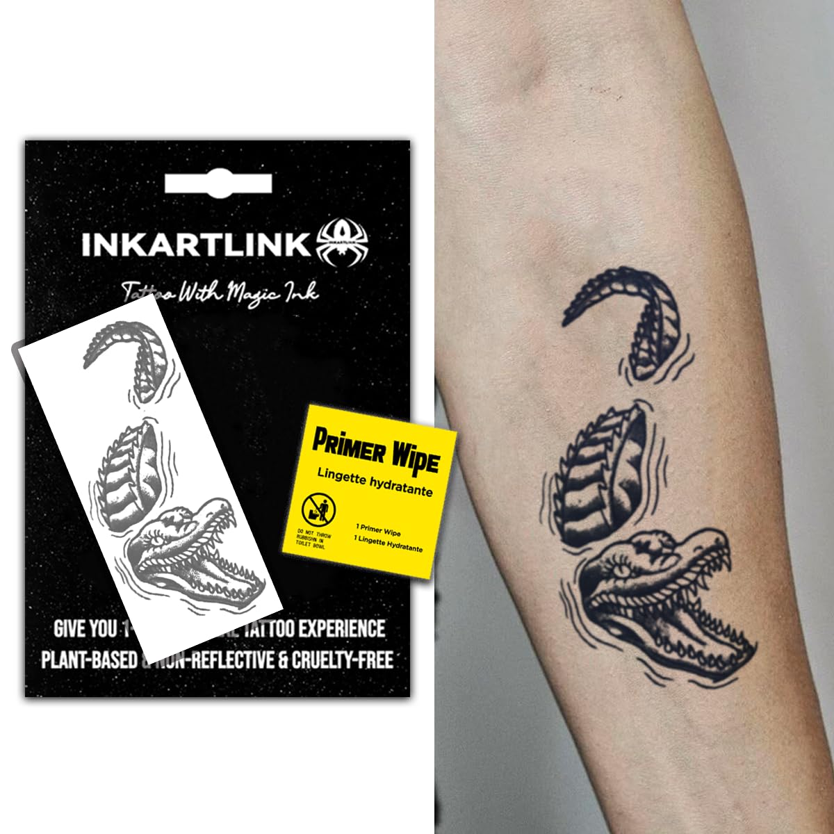 Amazon.com : INKARTLINK Crocodile Temporary Tattoos, Realistic