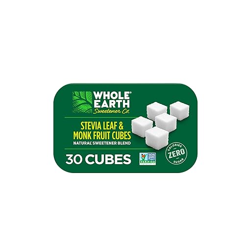 Whole Earth Sweetener Co Stevia - Cubos edulcorantes de hojas y monje edulcorante de eritritol cubos de azúcar y gotas de stevia sustituto de azúcar
