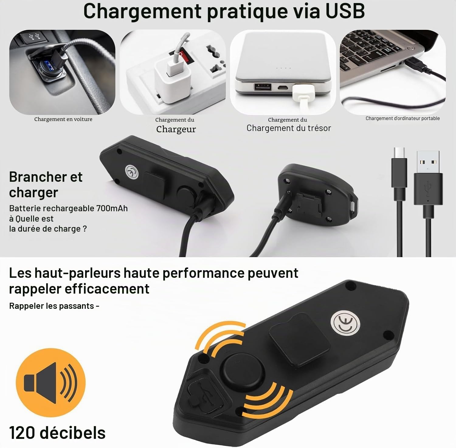 Clignotant de trottinette électrique IPX4 rechargeable par USB avec télécommande sans fil et indicateur de frein automatique et alerte de virage, avec 5 modes, accessoire de scooter pour Xiaomi M365