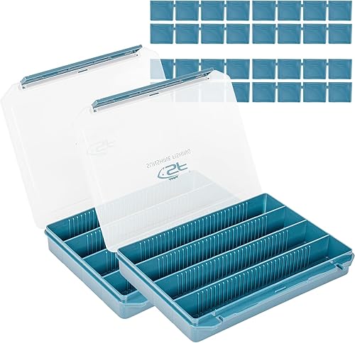 Miniatura 8 de SF Caja de aparejos de pesca, bandeja de espuma con ranura 3600, doble hebilla, caja de plástico abierto, anzuelos, cucharas, bandeja de aparejos de