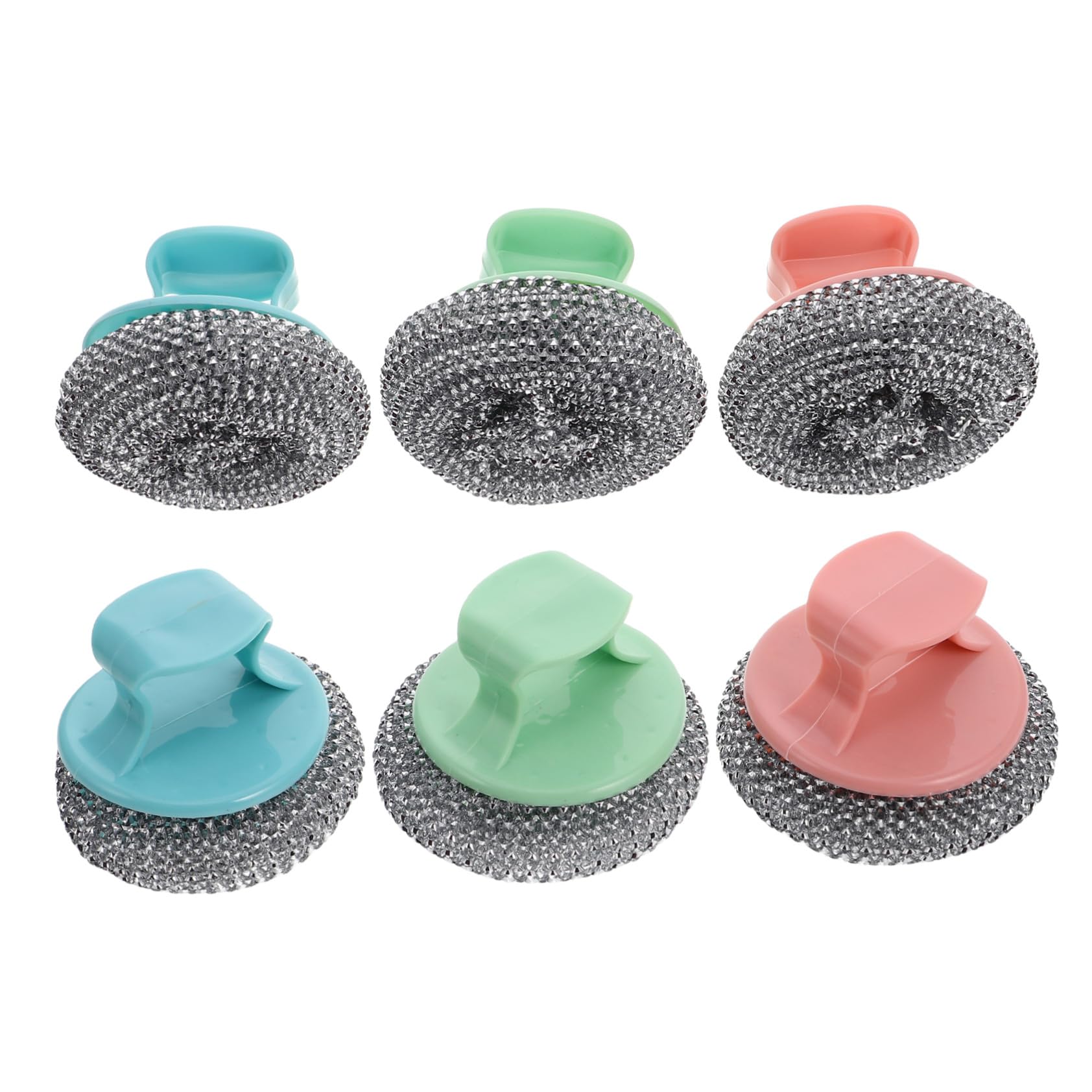 30 Piezas Estropajo de Acero Inoxidable con Mango Desmontable para Limpieza de Ollas y Sartenes Resistente y Ergonómico para Cocina Doméstica y Profesional Paquete de Unidades