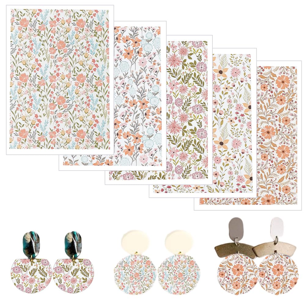 Papier de transfert floral pour poterie et bijoux faits main fins
