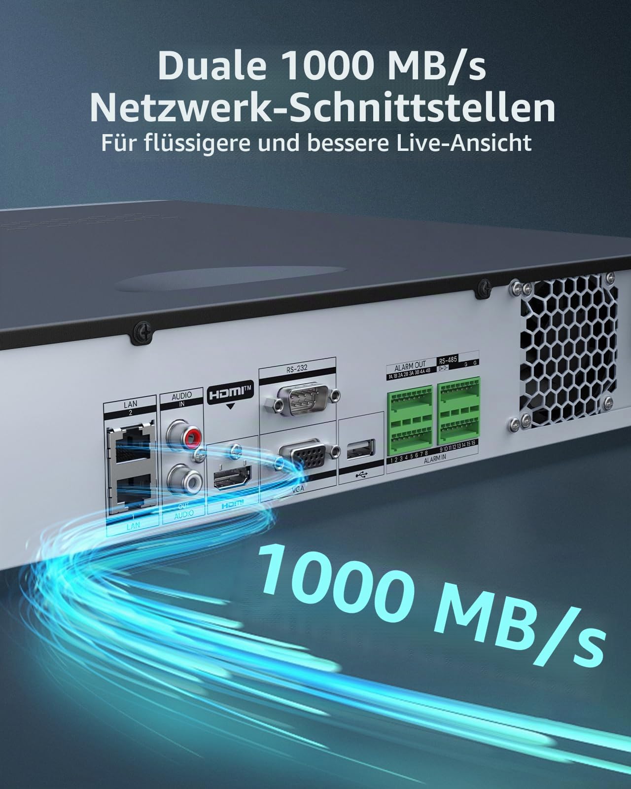 ANNKE 32CH 12MP Netzwerk-Videorekorder ohne PoE-Port, H.265+ 32-Kanal NVR
