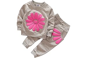 Adorable 3T Outfits for Girls: Sunflower Print Top and Pants Set