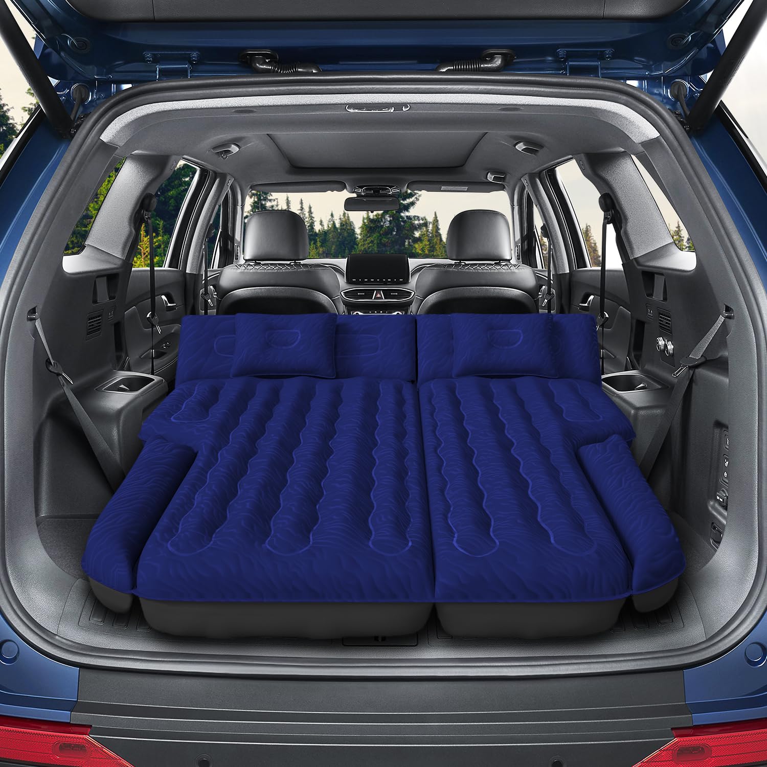 Matelas Gonflable ISWEES Pour Voiture – 175x130 Cm, Garage, Avec Pompe électrique, 2 Oreillers Et 2 Piliers, Pour SUV Et Berlines