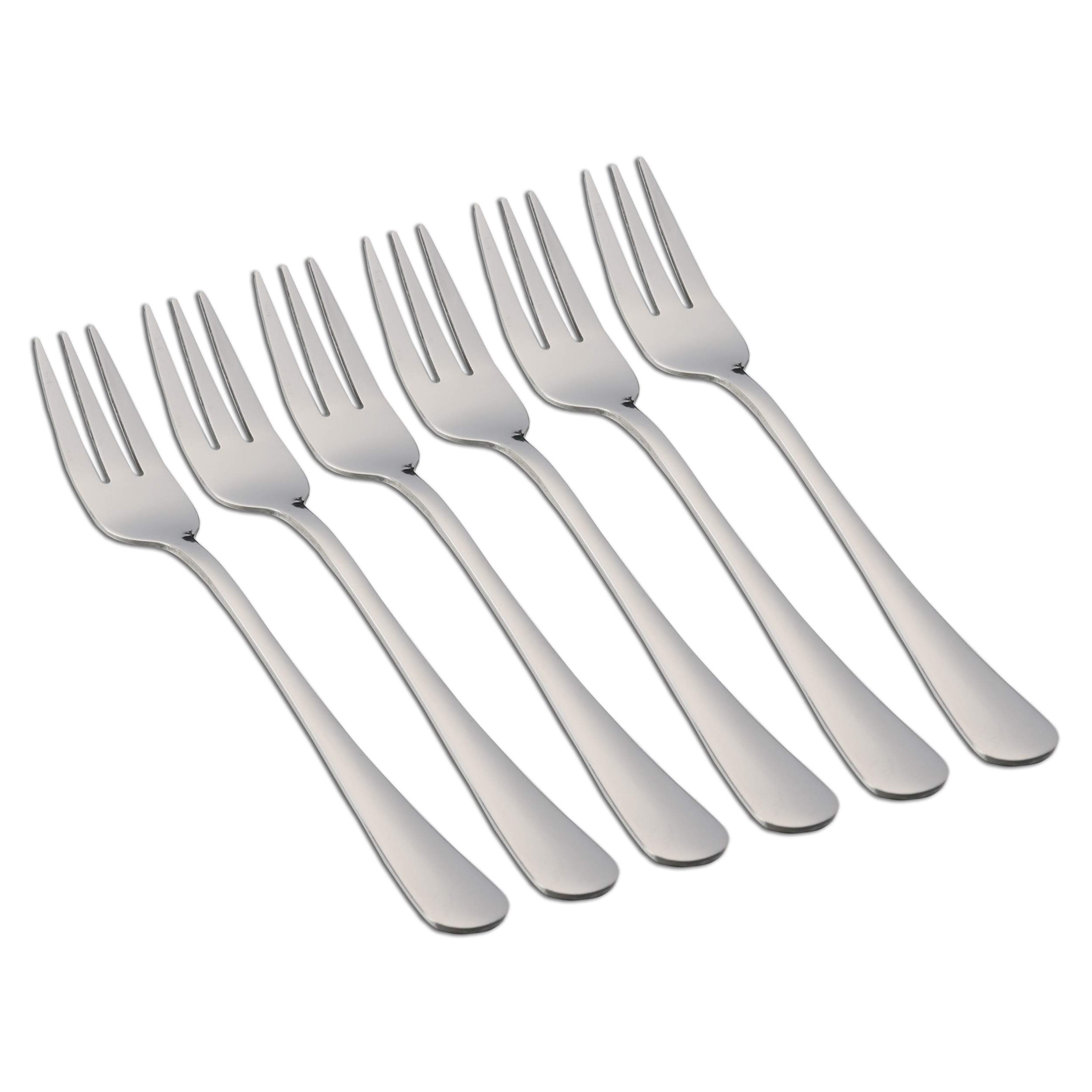 Set 6 Fourchettes à Dessert Inox - Design Unique Poli Miroir