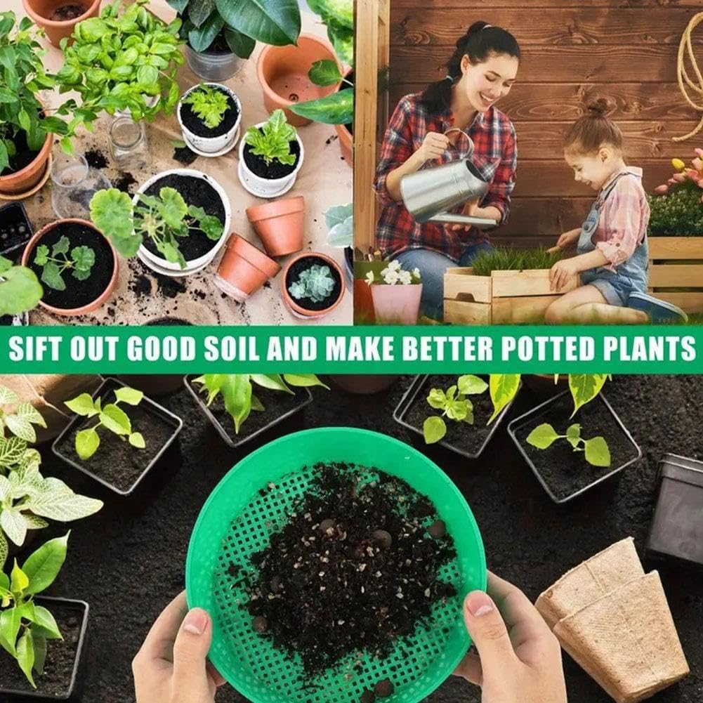 Rock Garden Sieve Soil Sifter, Round Plastic Soil Sifting Pan Sand Sifter Set, Sieves Sifting Soil, Large So Pan Sifter - Image 6