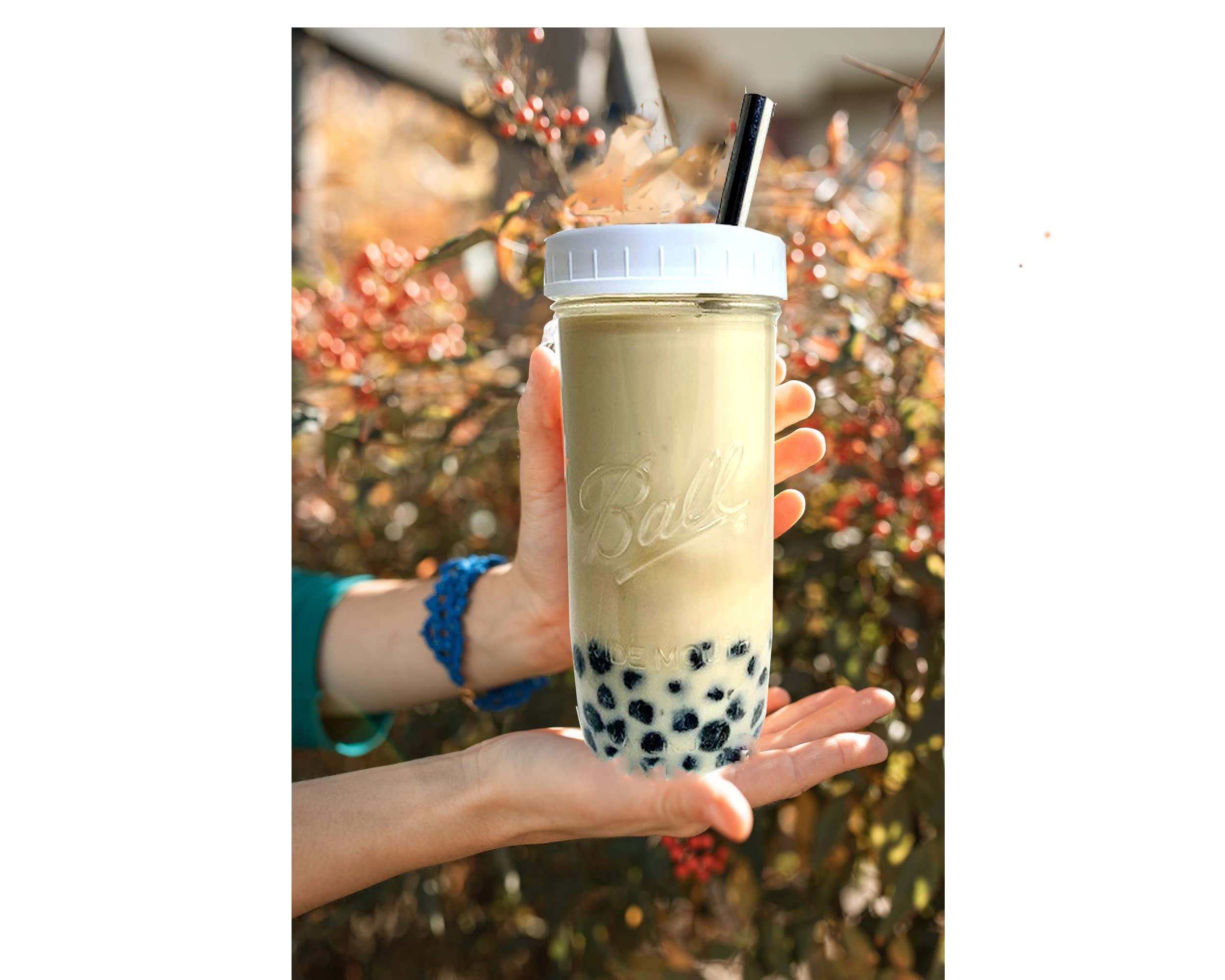 Reusable Wide Mouth Smoothie Cups Boba Tea Cups Bubble Tea Cups with
