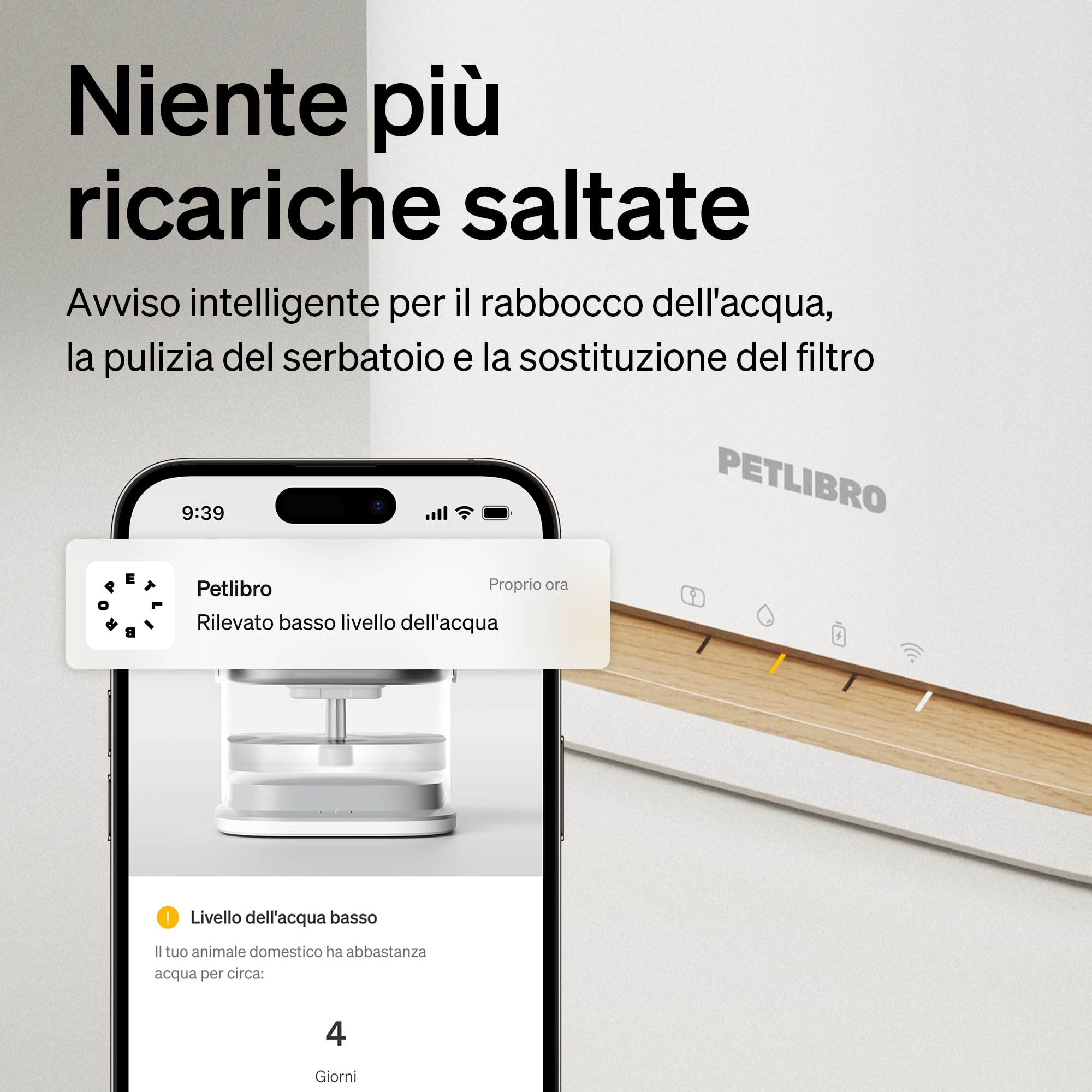 PETLIBRO Fontana per Gatti Upgrade, Senza Fili e a Batteria, Monitoraggio App 3L/101oz, Fontana Dockstream 2 con Vassoio in Acciaio Inossidabile, Dispenser d'Acqua per Cani WiFi 5GHz
