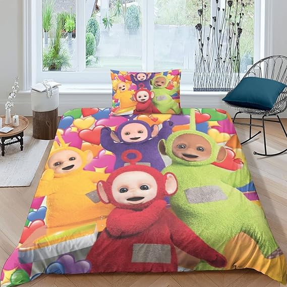 FGAITH Teletubbies Bed Linen Duvet Cover 3D Print, Bedding Set Duvet