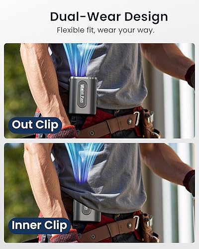 Miniatura 4 de SLENPET Ventilador de clip de cintura, cinturón portátil de 18000 RPM con 4 velocidades, batería de 4000 mAh, 0.34 libras, uso máximo de 12 horas,