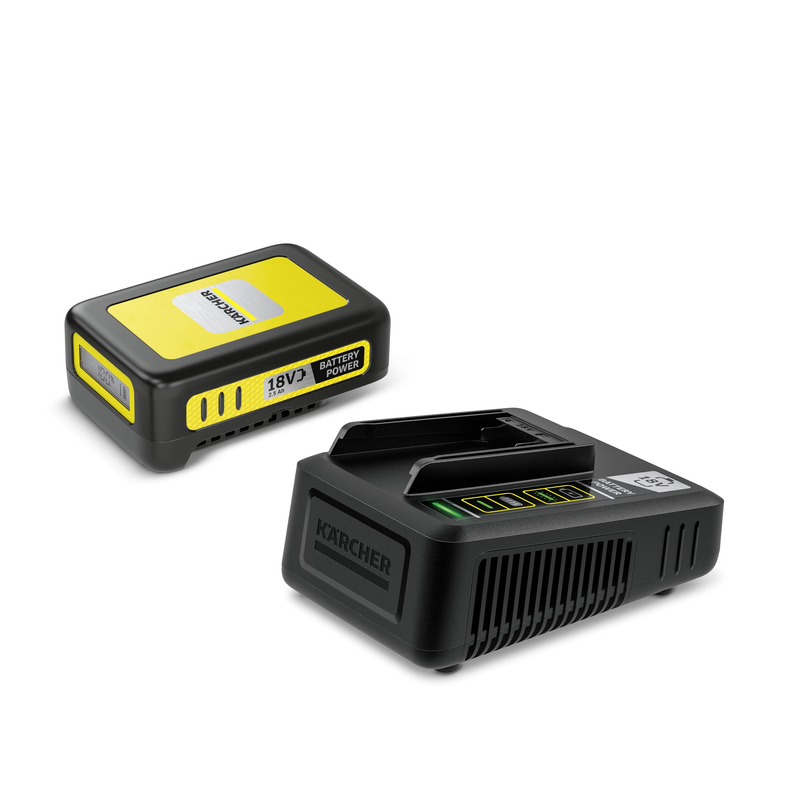 Kärcher Starter Kit Battery Power 18/25, 18 V Battery with 2.5 Ah and Fast Charger, Compatible Garden Tools, Real Time Technology, Intelligent Cell Monitoring, Lithium-Ion Cells