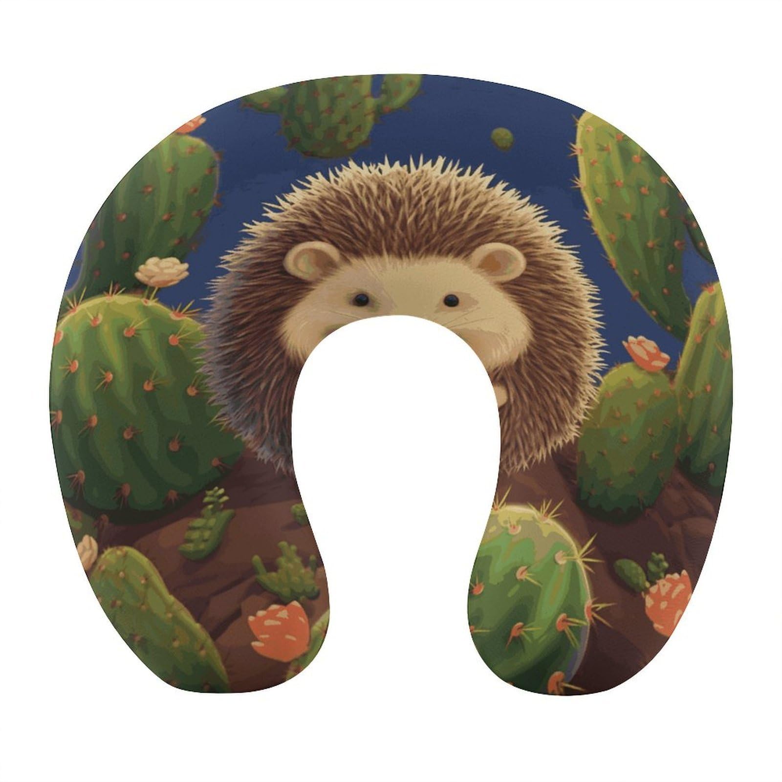 Btcowzrv Style Hedgehog Cactus U Shaped Neck Pillow Travel Pillows