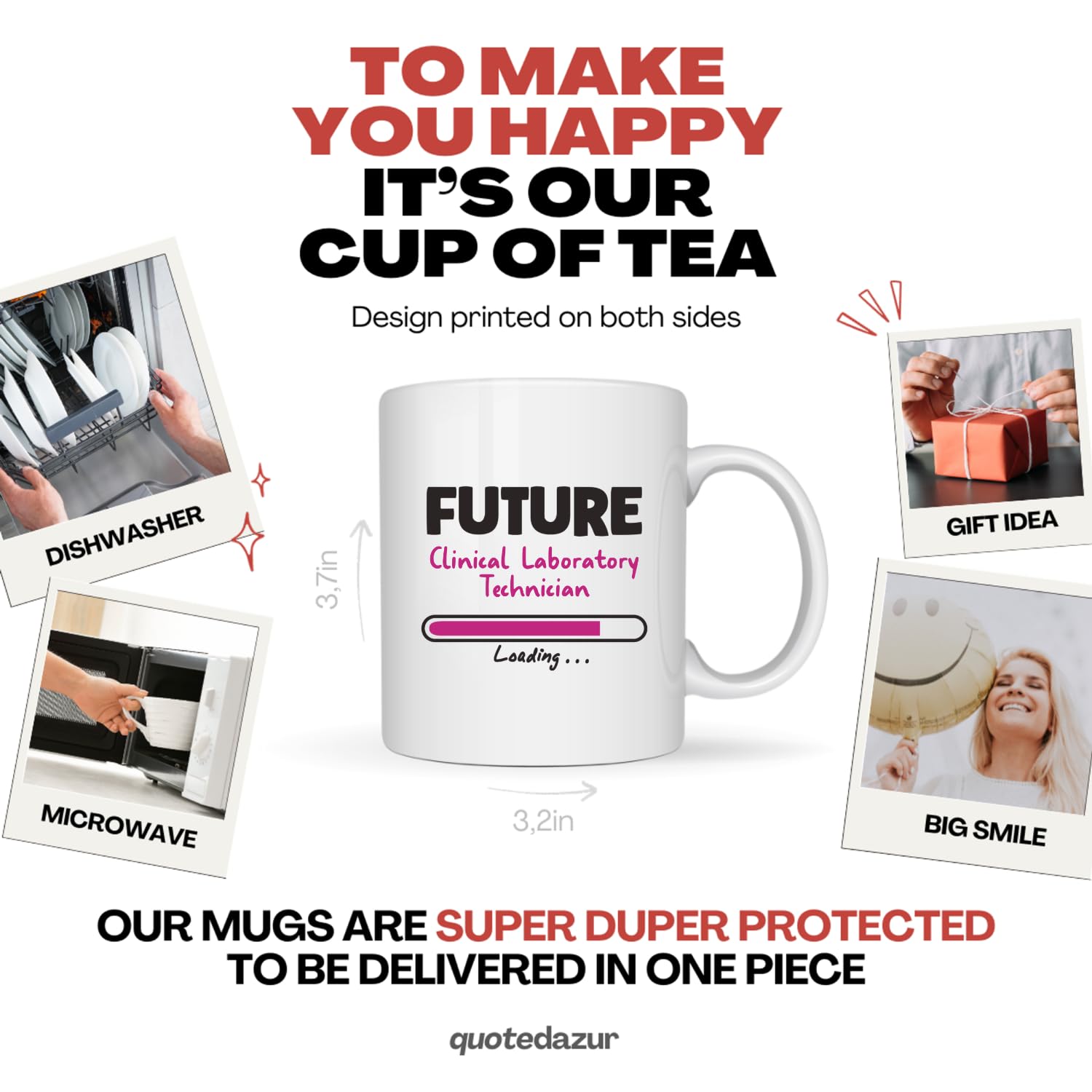 quotedazur - Mug Future Clinical Laboratory Technician - Gift Future Clinical Laboratory Technician - New Job - Promotion - Congratulations - Perfect Cup For Christmas Birthday Future Clinical Lab