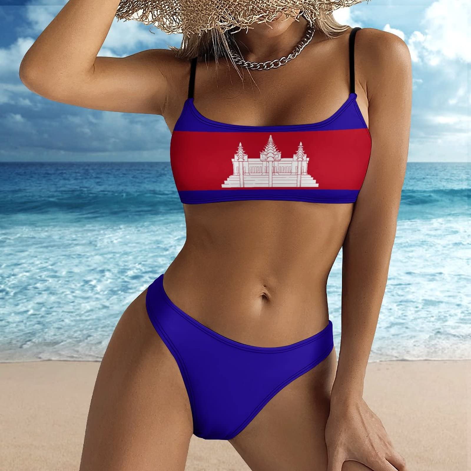 Amazon.com: Adugen Origei Summer Print Women's Cambodia Flag