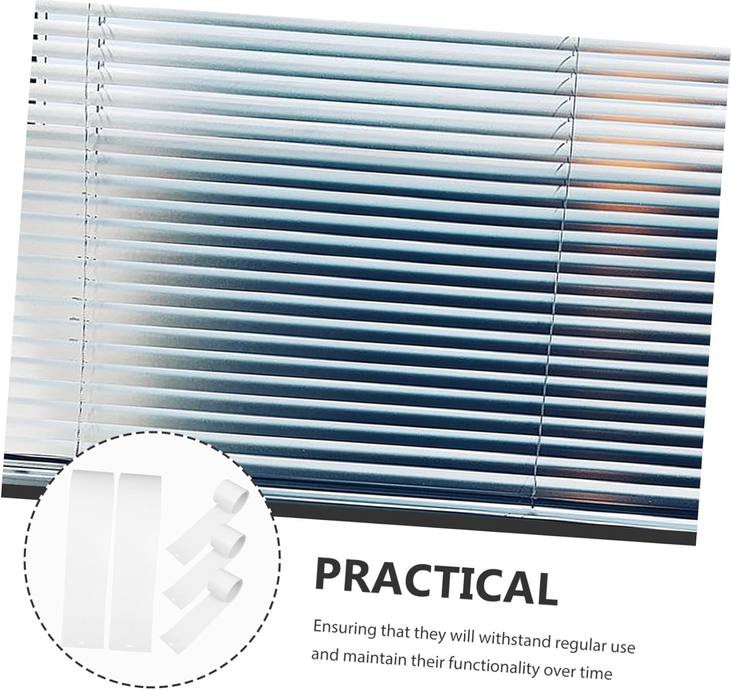 Alipis 5pcs White PVC Vertical Blind Replacement Slats Vertical Blinds Repair Kit for Doors and Windows Easy to Install