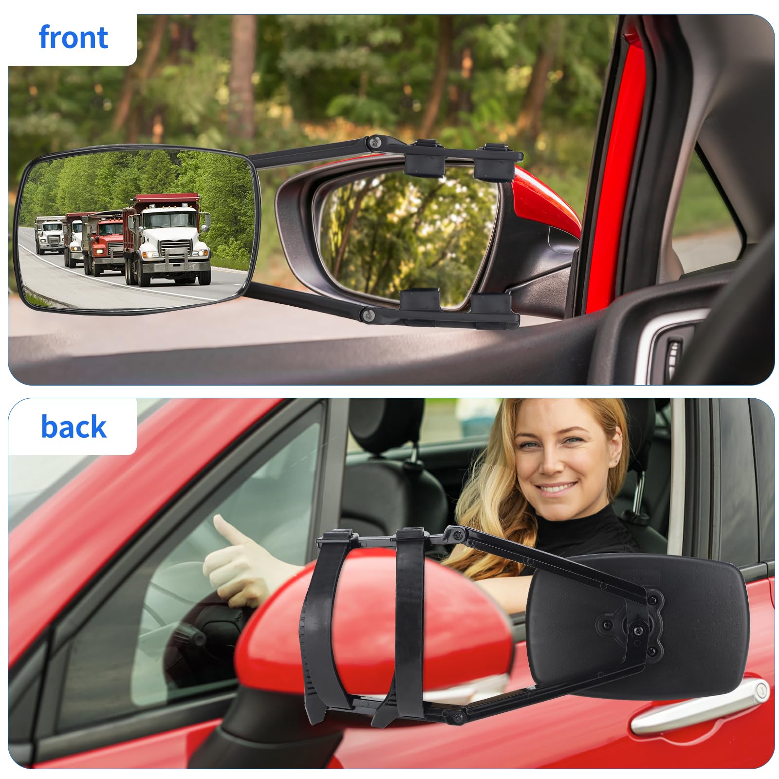 DBREAKS Specchietti per Roulotte, 2 pezzi Specchio del Rimorchio, Specchio di Traino Universale Regolabile, Specchietto Traino Roulotte, Specchietti Retrovisori Esterni con Estensione per Auto