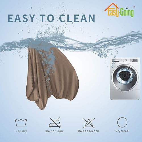 Miniatura 7 de Easy-Going - Funda de cojín elástica para sofá, funda de cojín protectora para asiento de sofá, suave, flexible con parte inferior elástica (cojín