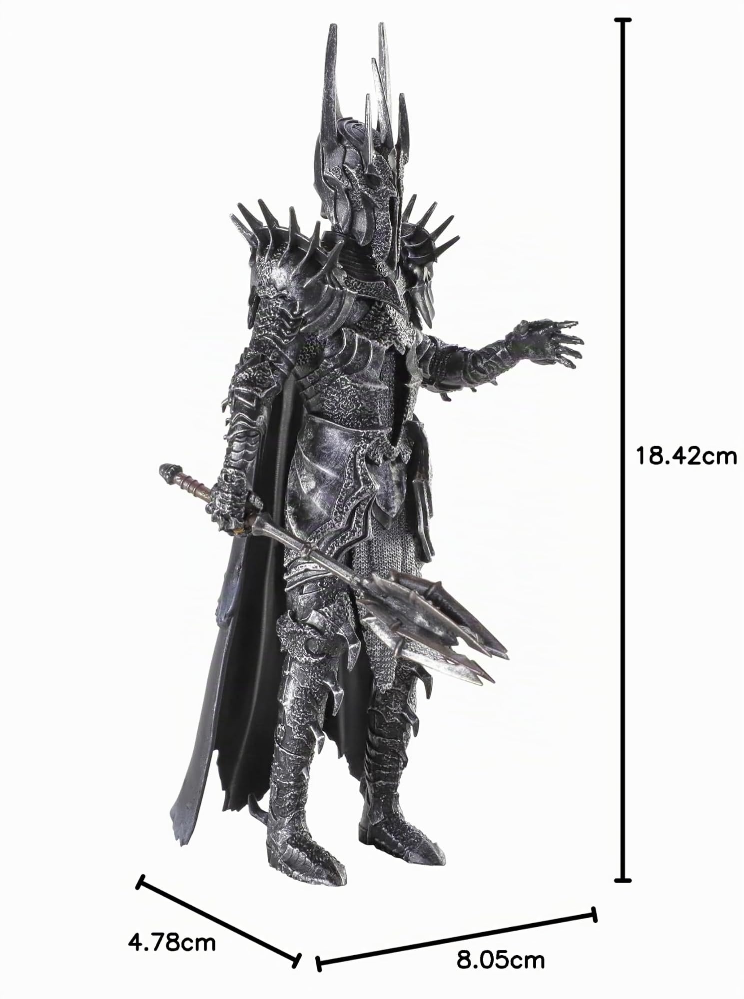 The Noble Collection Biegbare Sauron Figur aus Der Herr der Ringe, Bewegliche Actionfigur, 19,1 cm