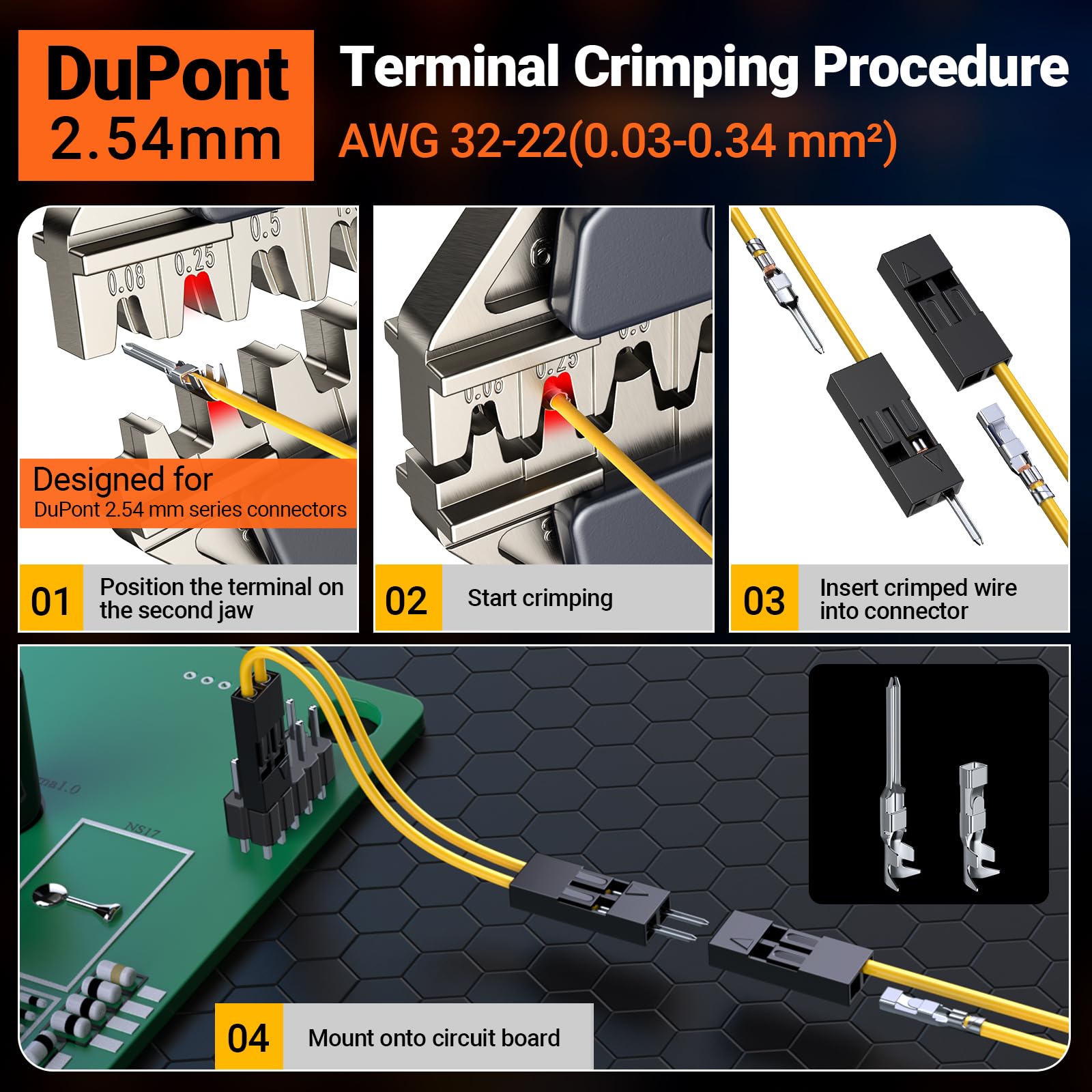 Kit Di Pinze Per Crimpare Dupont,Comprendente 1565 Connettori Da 0,08-1.5mm², (Awg 26-16),Connettori Dupont Per Serie Dupont, Molex, Atx, Jst