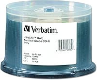 Vista 5 de Verbatim 700MB 52x UltraLife Archival Grade Gold Recordable Disc CD-R, 5-Disc Jewel Case