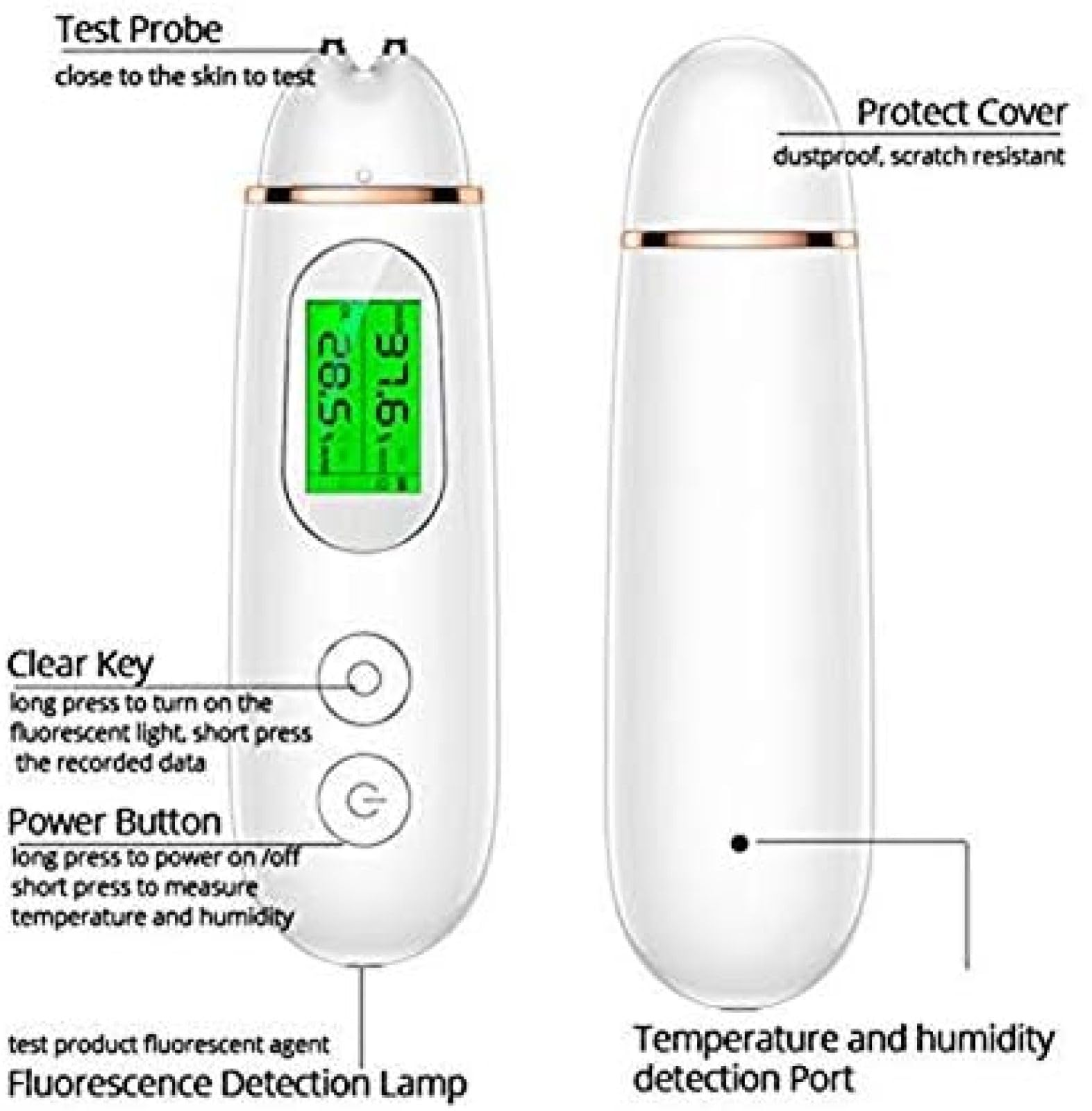 Cyfrowy Długopis Wykrywający Skórę Z Wyświetlaczem LCD Przenośny Analizator Skóry Tester Oleju Wodnego Analiza Wilgoci Maszyna, Monitor Do Pielęgnacji Skóry W Domu, Salonie Piękności,YUYANAIAI