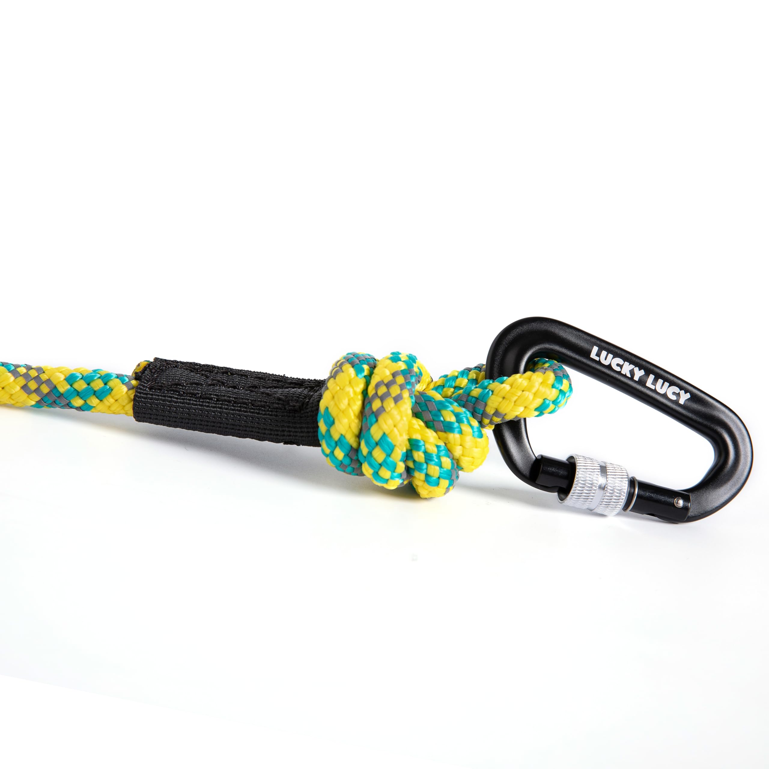 LUCKY LUCY Reflective Dog Lead 5 m Tear-Resistant Polypropylene / Polyester up to 300 kg with Aluminium Carabiner for Medium and Large Dogs Fluorescent Yellow - Image 3
