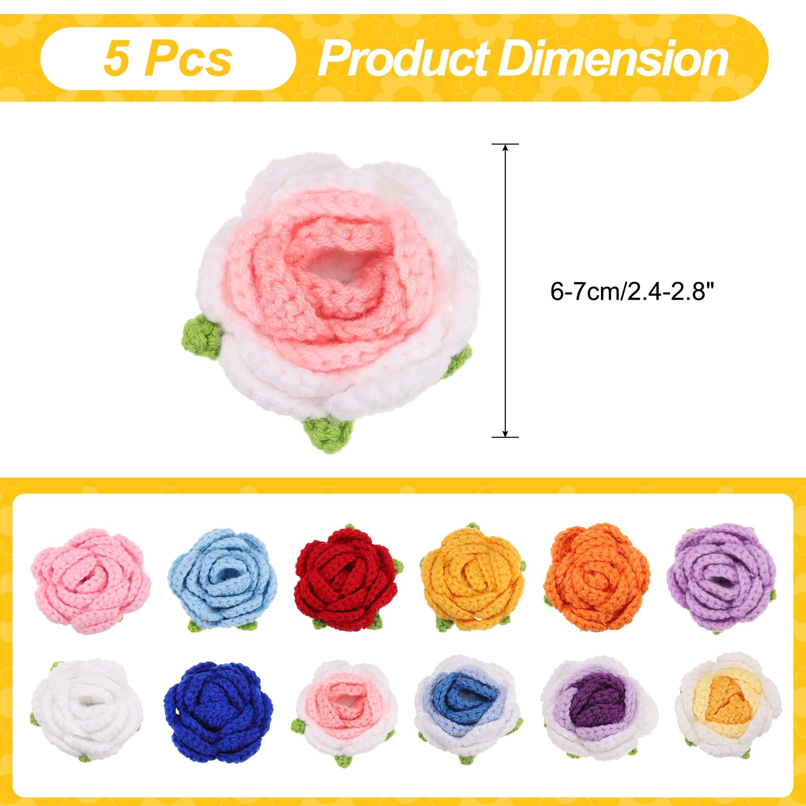 QUARKZMAN 50pz Toppe Cucire Forma Fiore, Petali Floreali Uncinetto