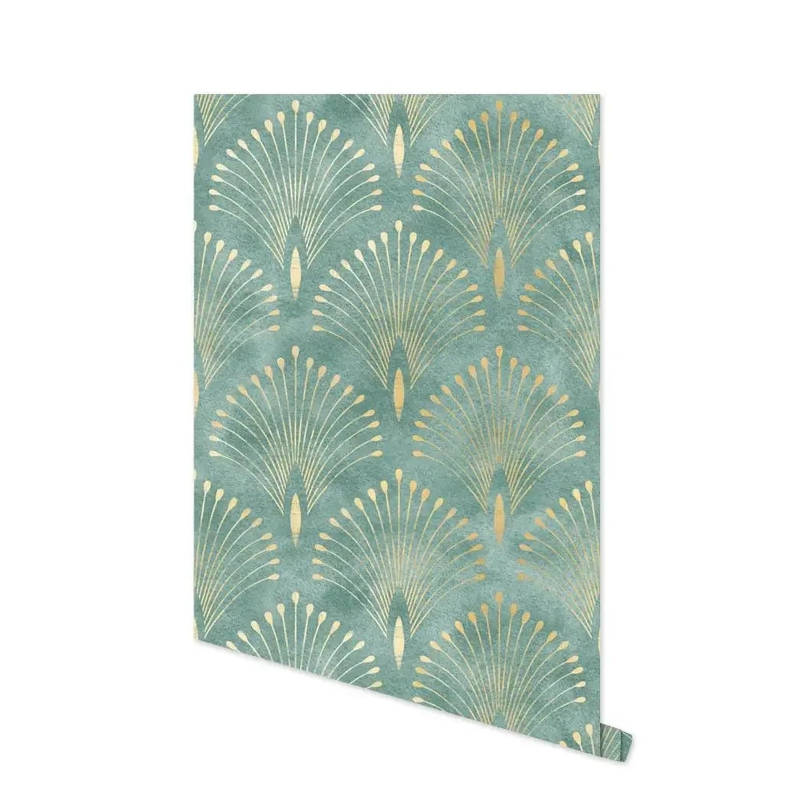 CIGPKLO Grasscloth Wallpaper Dark Green Geometric Self Adhesive Wallpaper Peel and Stick Removable Contact Paper Mural Decor(Color-2)