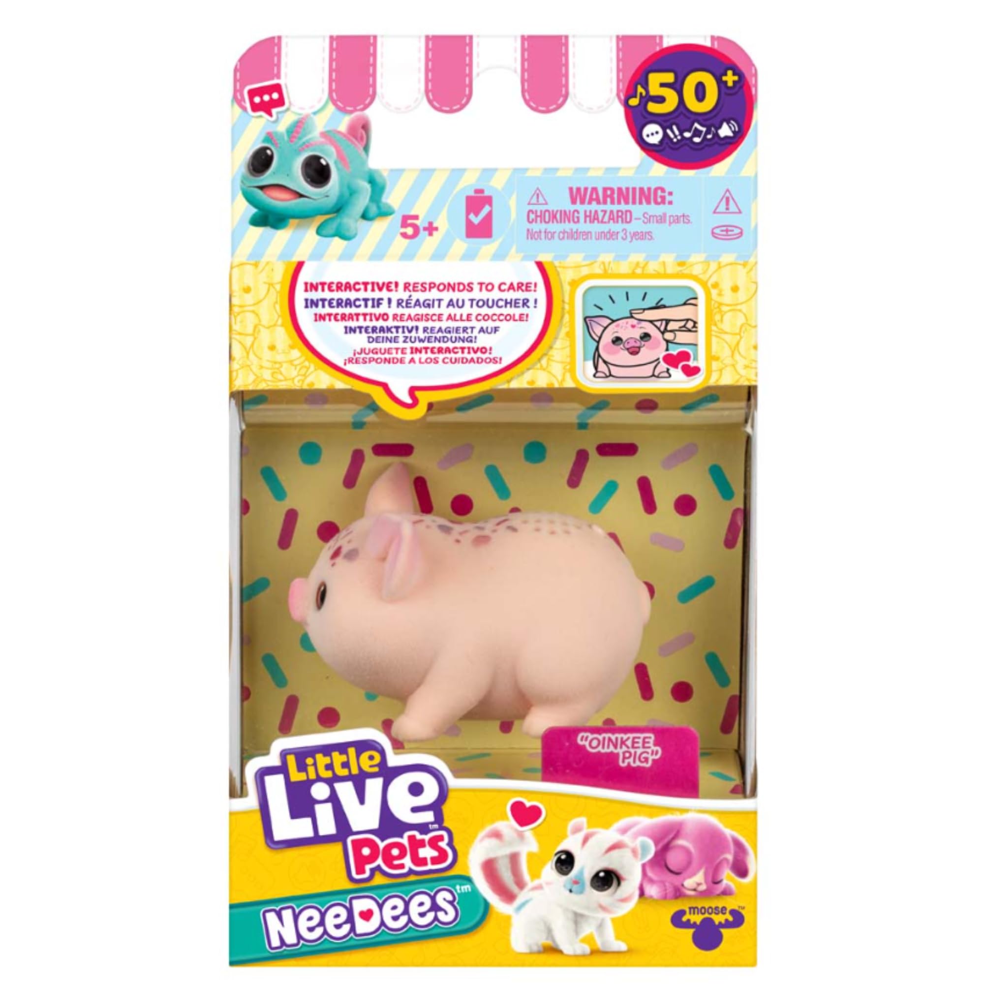 Little Live Pets NeeDees with 50+ Sounds & Reactions - (Candy Series - Oinkee Pig)