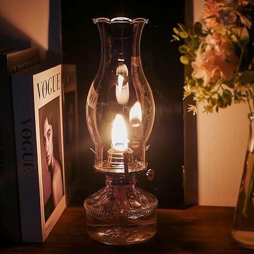 Miniatura 4 de Lámpara de aceite para chimenea, base de 3 pulgadas por 8.5 pulgadas de altura, pantalla de lámpara de queroseno con parte superior prensada,