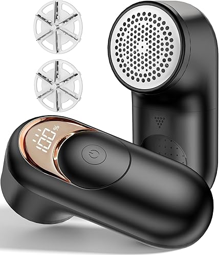 Afeitadora de tela y removedor de pelusas, afeitadora de 2600 mAh y cepillo de pelusa 2 en 1, hojas de 6 hojas, desfuzzer de suéter, elimina