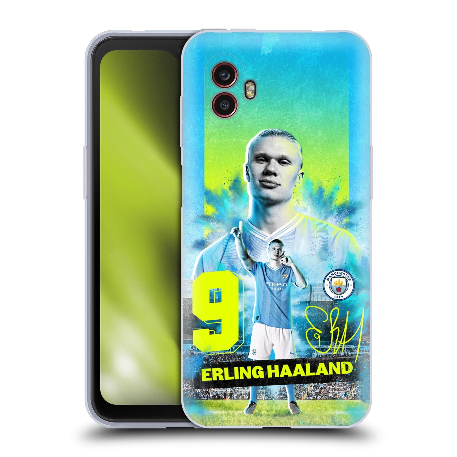 Head Case Designs Officially Licensed Manchester City Man City FC Erling Haaland 2023/24 First Team Gel Case [Military Grade Protection] Compatible With Samsung Galaxy Xcover6 Pro/Pro2