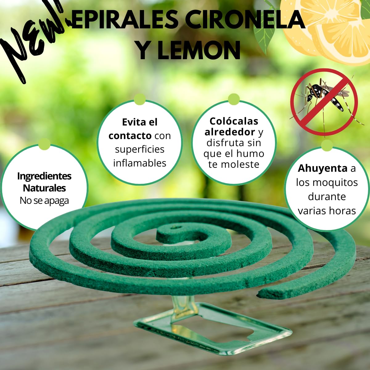 40 Espirales Antimosquitos con Citronela y Limón, Protección Exterior 6-8 Horas, Protección Natural, Aroma Agradable — view 2