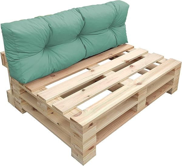 chilly pilley Coussin De Palette EU Imperméable Coussin De Jardin Imperméable Flocons De Mousse Plusieurs Tailles Et Couleurs (2er Set Pastellminze) - 3