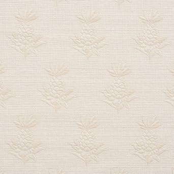 Beige and Off White Textured Pineapples Upholstery Fabric by The Yard - SKU Talia Pineapple