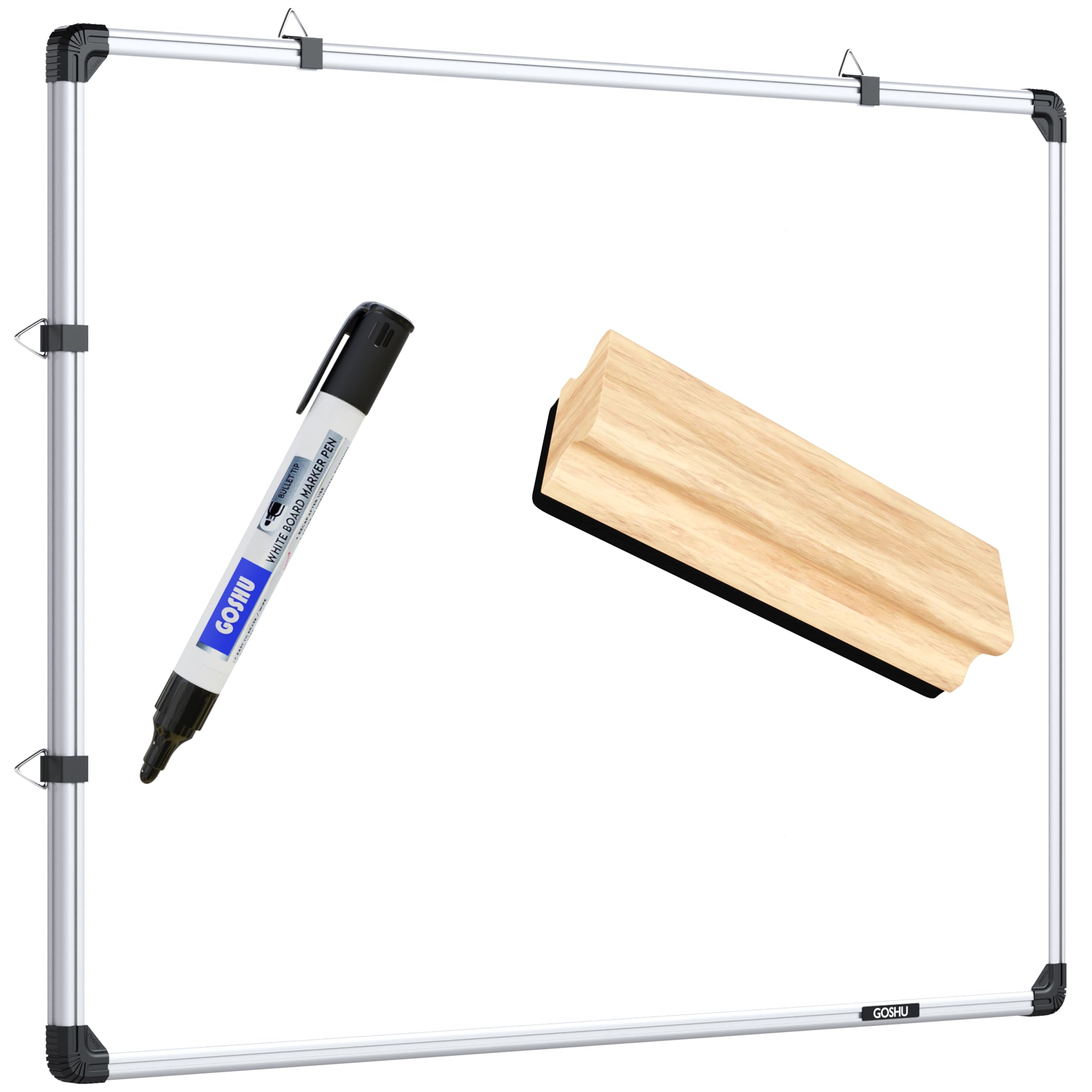 GOSHU White Board 3 feet x4 feet Double Sided Teaching Boards Both Side 3x4 ft. Writing Boards, One Side WhiteBoard & Reverse Side Chalkboard Surface with Whiteboard Marker and Wooden Duster-image-24
