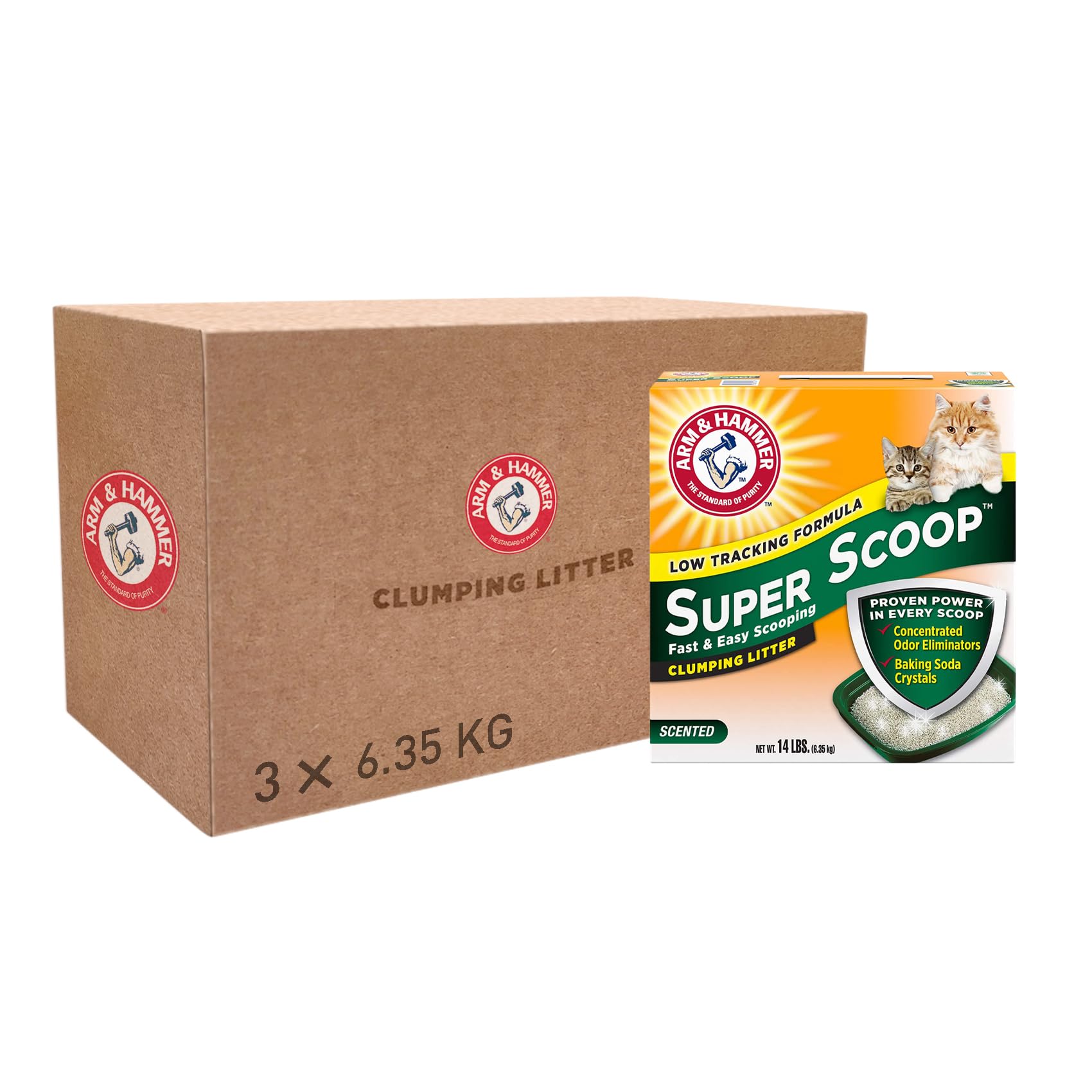 ARM & HAMMERSuper Scoop Clumping Litter Scented 6.3Kg (Pack of 3)