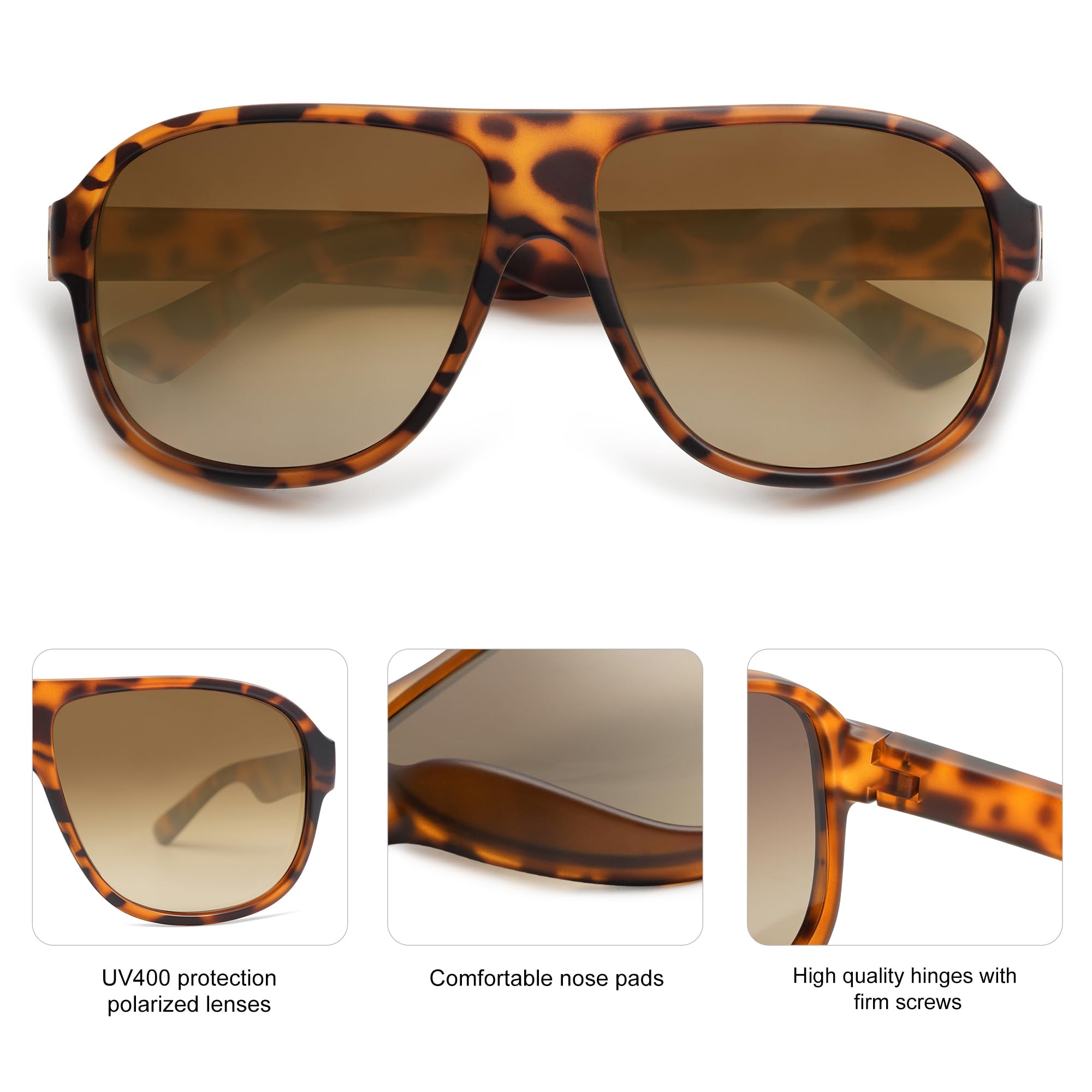 SOJOS Trendy Schwimmenden Polarisierten Quadratisch Sport Sonnenbrille für Damen Herren, Retro-Schatten für Angeln Surfen Bootfahren SJ2336