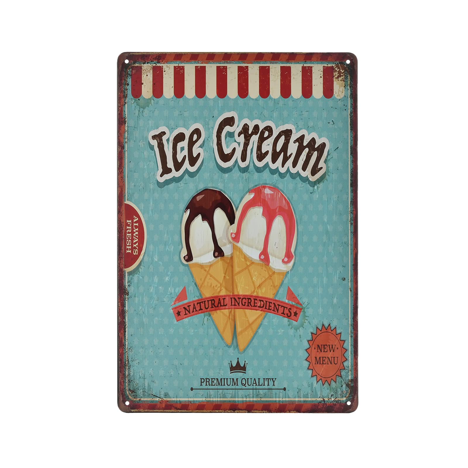 SMAZDFXX Vintage Metal Sign - ice Cream Bakery Dessert Shop Retro Tin Decorative Sign Wall Decor Metal Plate 8"x12"