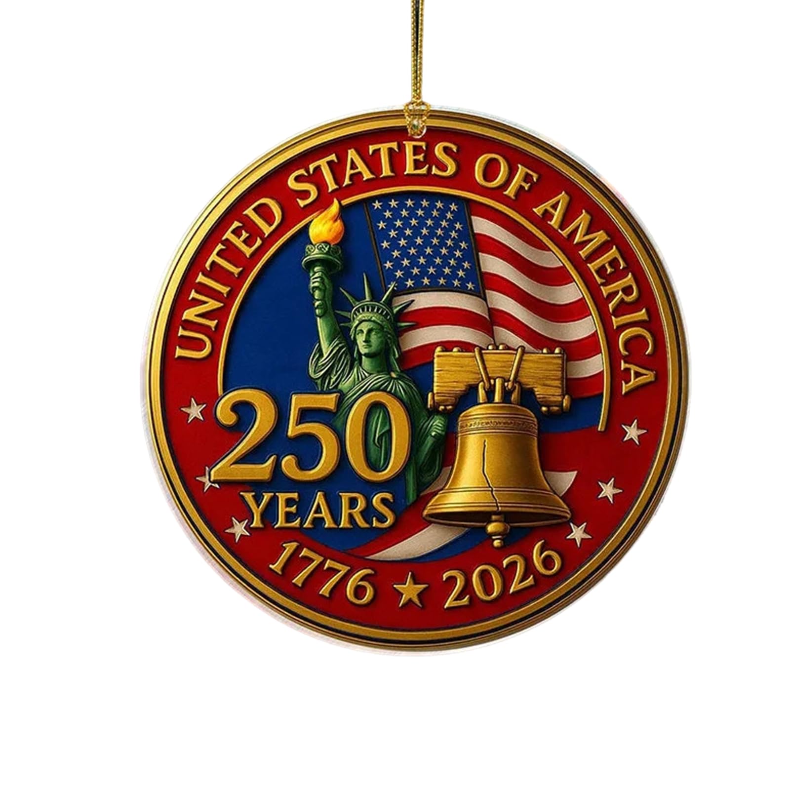 Commemorative 250th Anniversary Acrylic Bells Ornament for Holiday Homes Decoration Unique Souvenir Gift Holiday Ornament