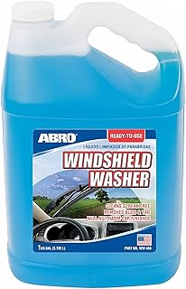 ABRO Windshield Washer Fluid Ready to Use Formula - 1 Gallon, Pre-Mixed, Streak-Free Cleanliness, 2-In-1 Remov...