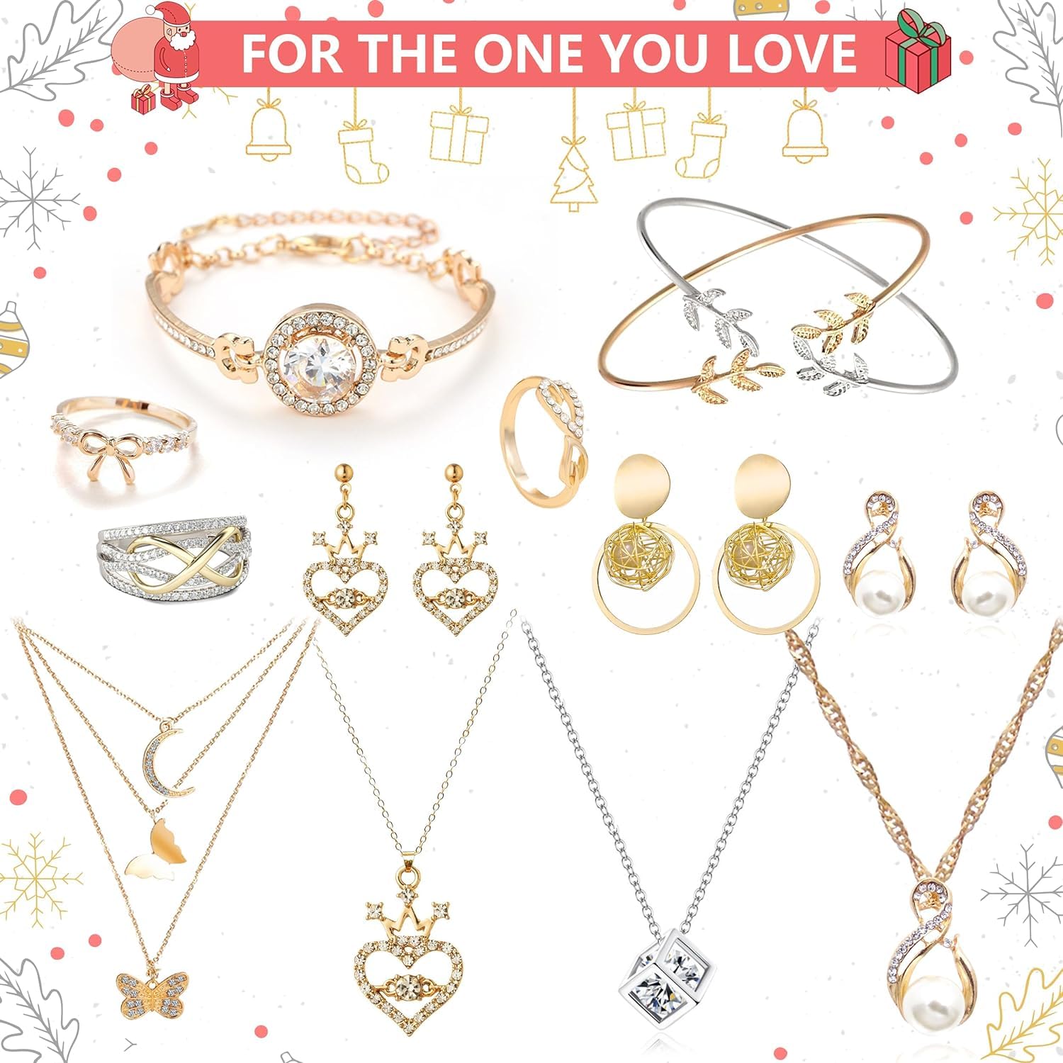Calendario De Adviento 2025 Con Joyas Para Mujer – 24 Piezas De Collares, Pulseras Y Pendientes, Regalo Navideño Para Novia, Madre O Hija