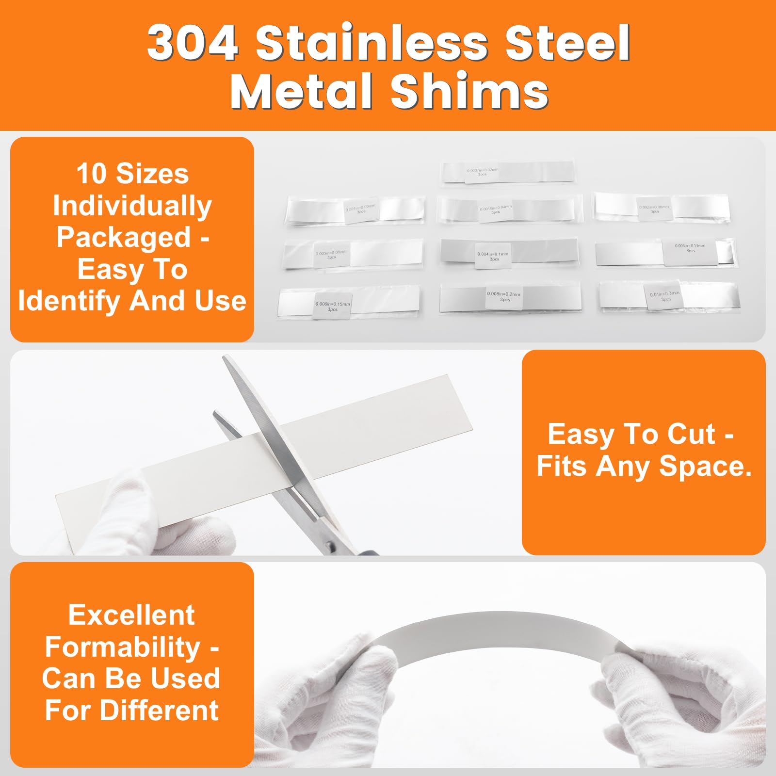 Stainless Steel Shim Stock - 30 PCS Assortment -3