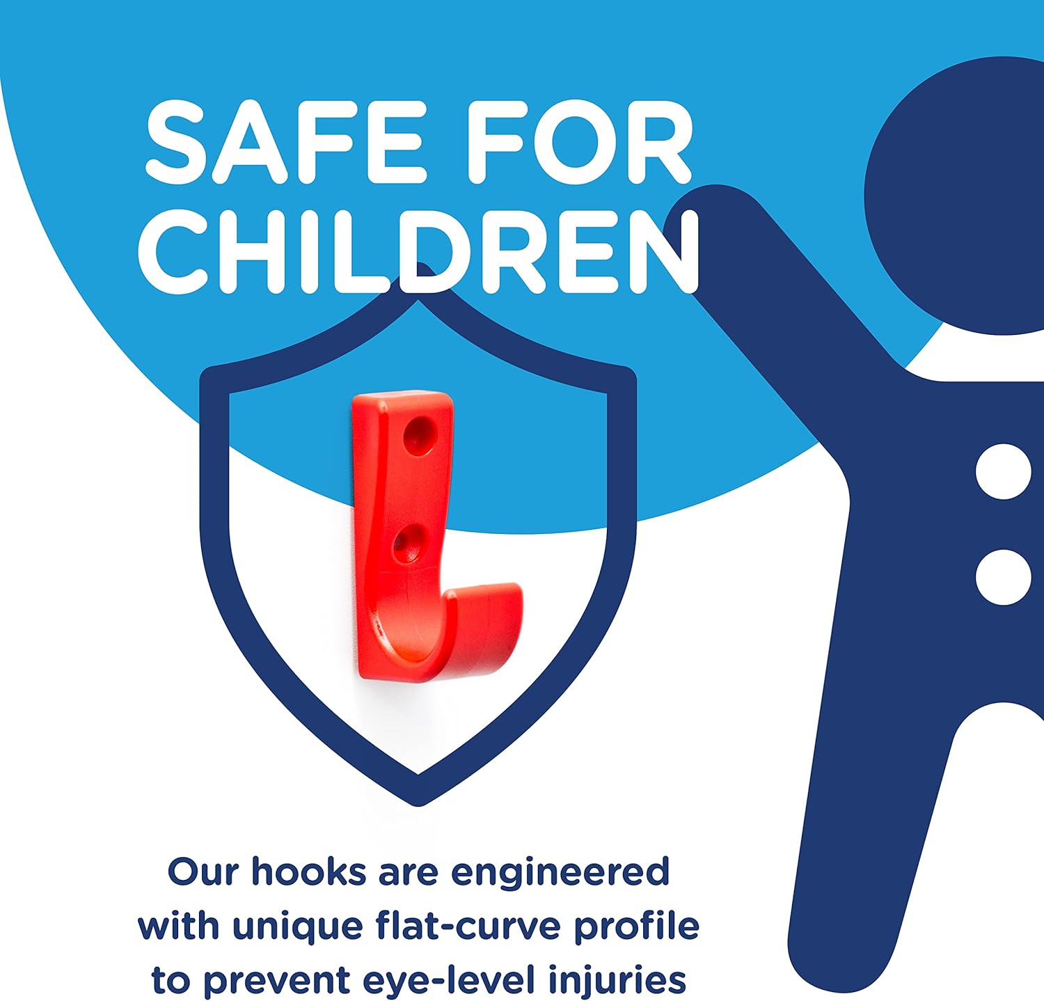 Heavy Duty Hooks for Hanging Coats, Jackets, Backpacks, Baseball Hats - Wall Mounted Rainbow Color Hangers for Kids, Perfect Hook for Classrooms, Bathroom Robes and Towels | J Hook 7-Pack - Image 6